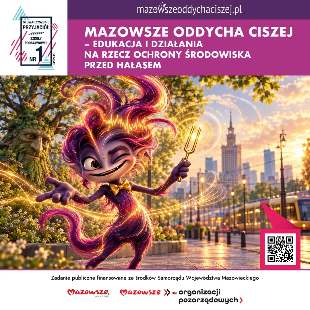 Identyfikacja wizualna kampanii Mazowsze oddycha ciszej 2026 — Pan Hałas i Drzewiec