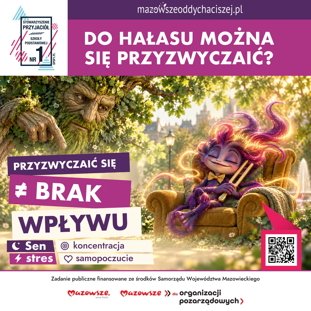 Pan Hałas i Drzewiec — grafika edukacyjna kampanii, temat 1