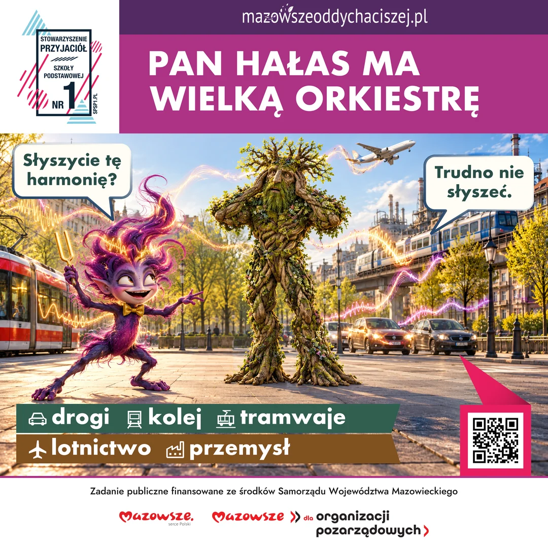 Pan Hałas i Drzewiec — grafika edukacyjna kampanii, temat 2