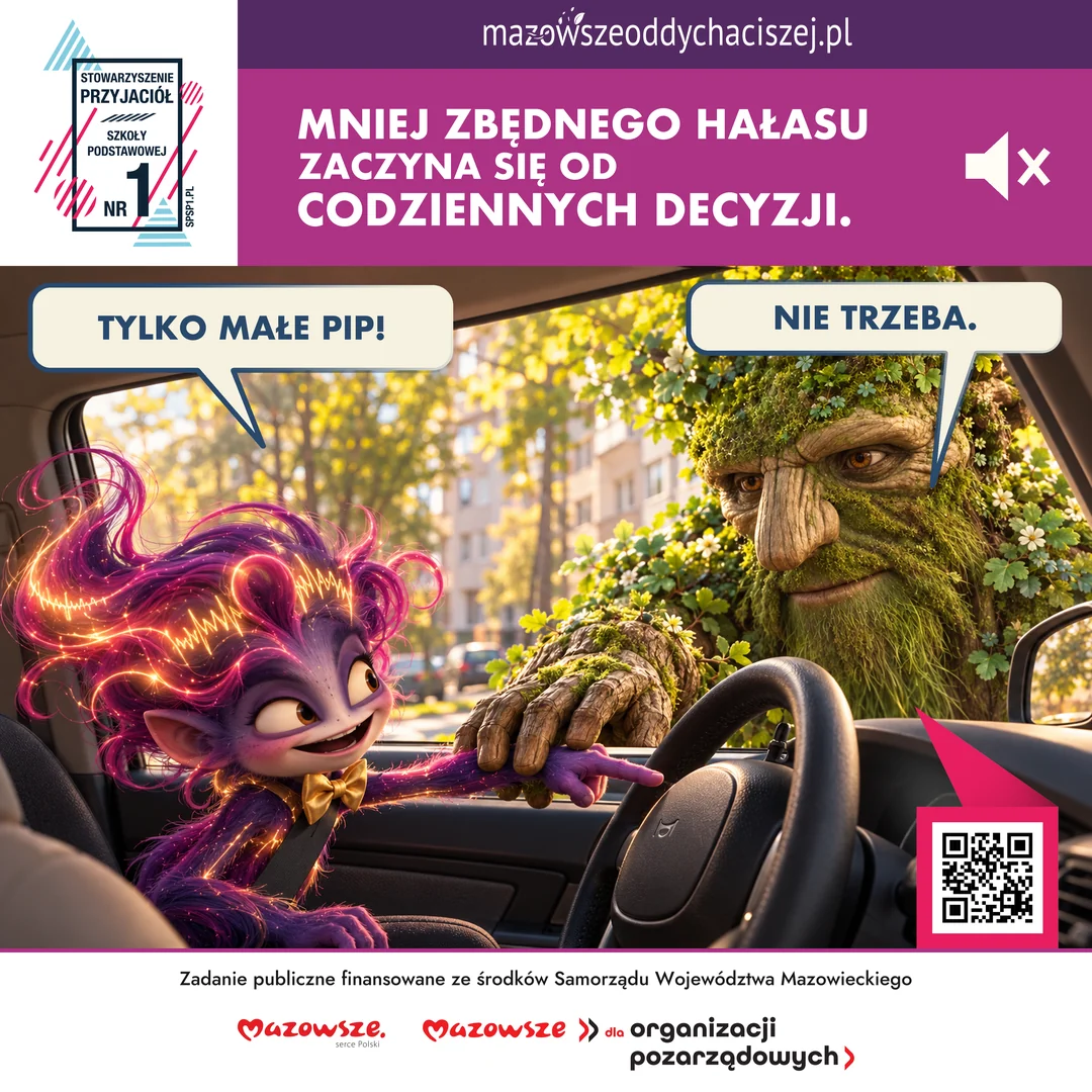 Pan Hałas i Drzewiec — grafika edukacyjna kampanii, temat 3